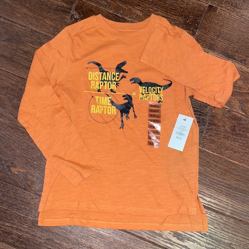 New Just Kidding Brand Long Sleeve Dinosaur T-Shirt